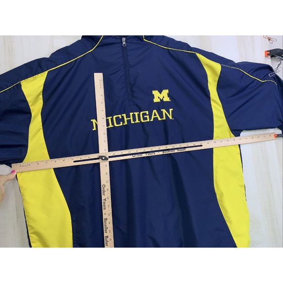 Vintage Y2K University Of Michigan Pro Edge Embriodered Windbreaker Jacket 2XL - Picture 9 of 14
